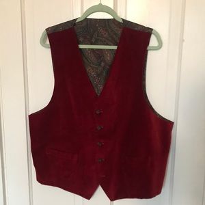 Men’s Red Velvet Suit Vest